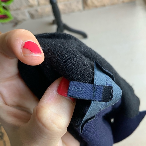 LAVIN Wool Silk Button Navy Black Sweater Cardigan Women’s SZ L/G Made in Italy - Picture 11 of 16